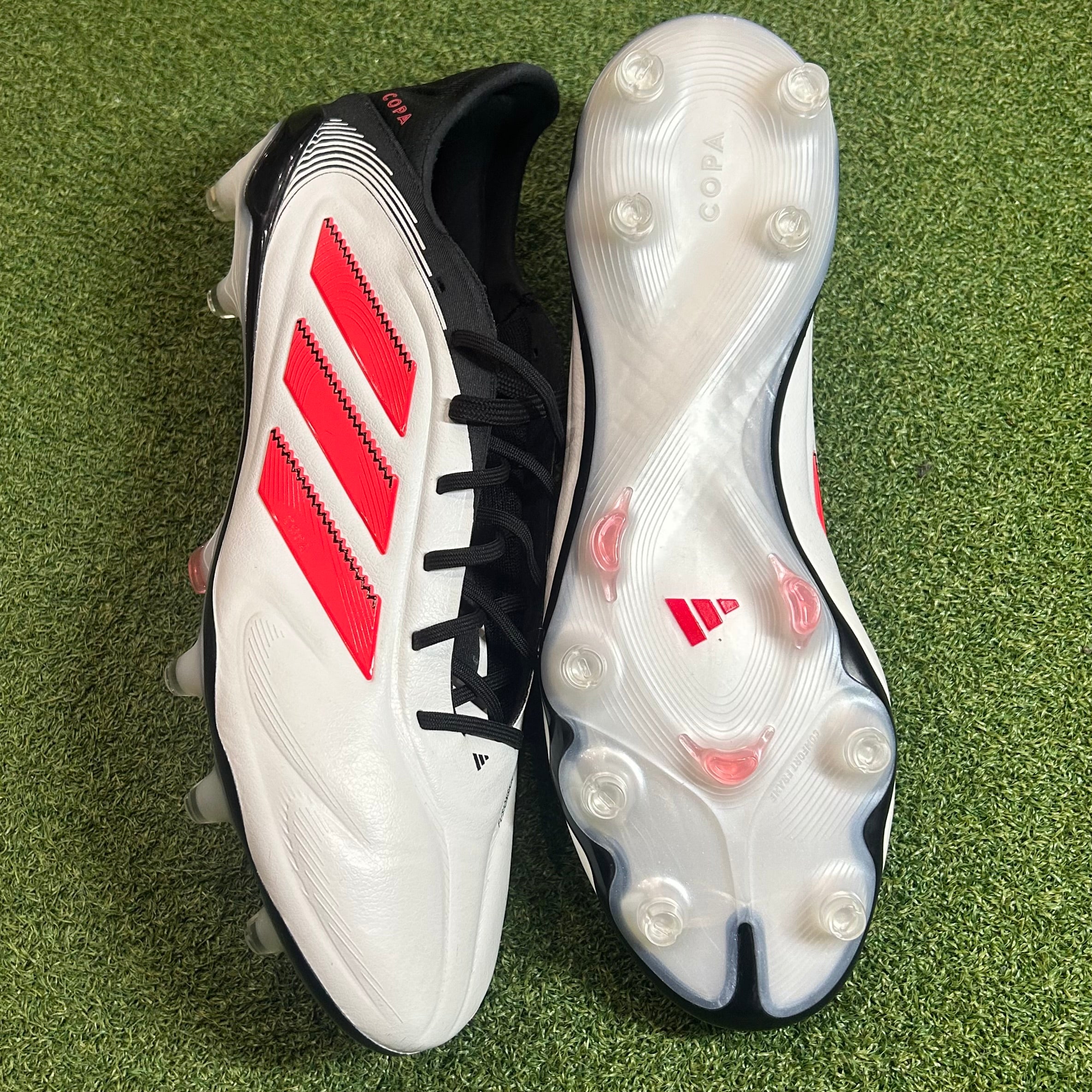 Adidas Copa Pure III Elite Leather FG White/Lucid Red/Black *Sample* Side View