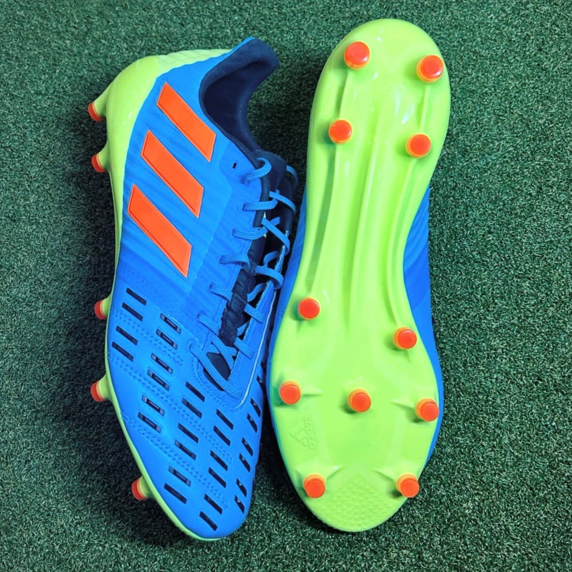 Adidas Predator Malice Control FG Signal Cyan/Signal Orange/Signal Green side view
