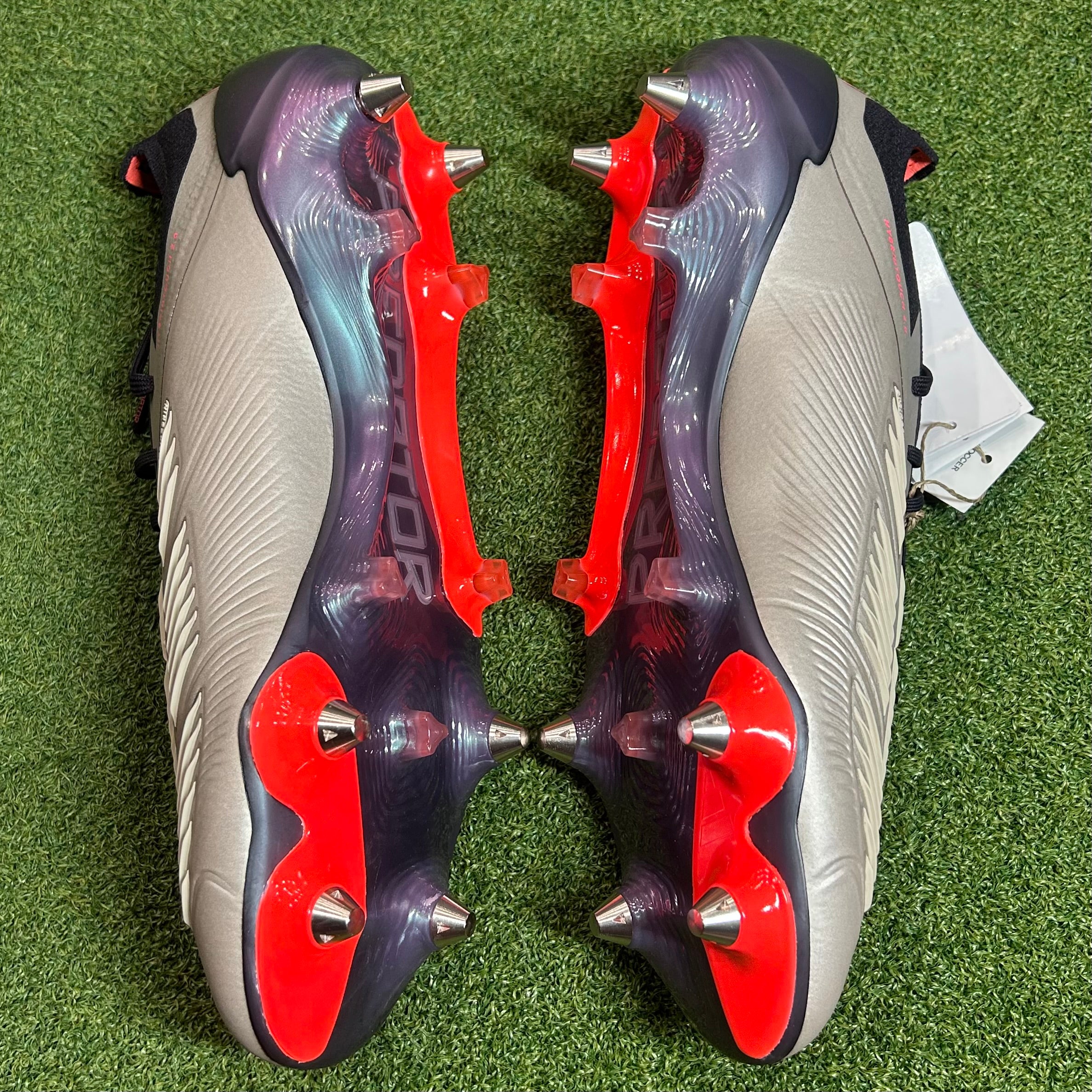 Adidas Predator Elite Vivid Horizon Pack SG Firm Ground Football Boots Platin Metallic/Aurora Black/Carbon stud view