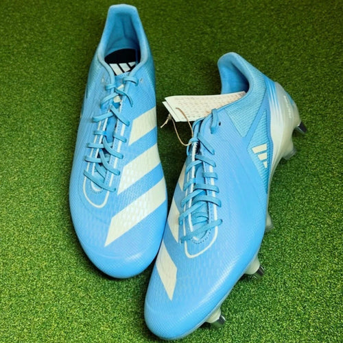 Adidas Adizero Team Light Blue/Zero Met/Matte Silver SG front view